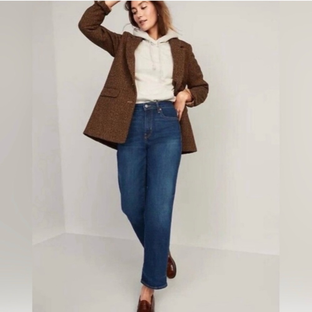 Old Navy 00 High Rise O. G. Straight Leg Jeans in Deep Blue